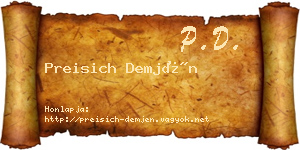 Preisich Demjén névjegykártya